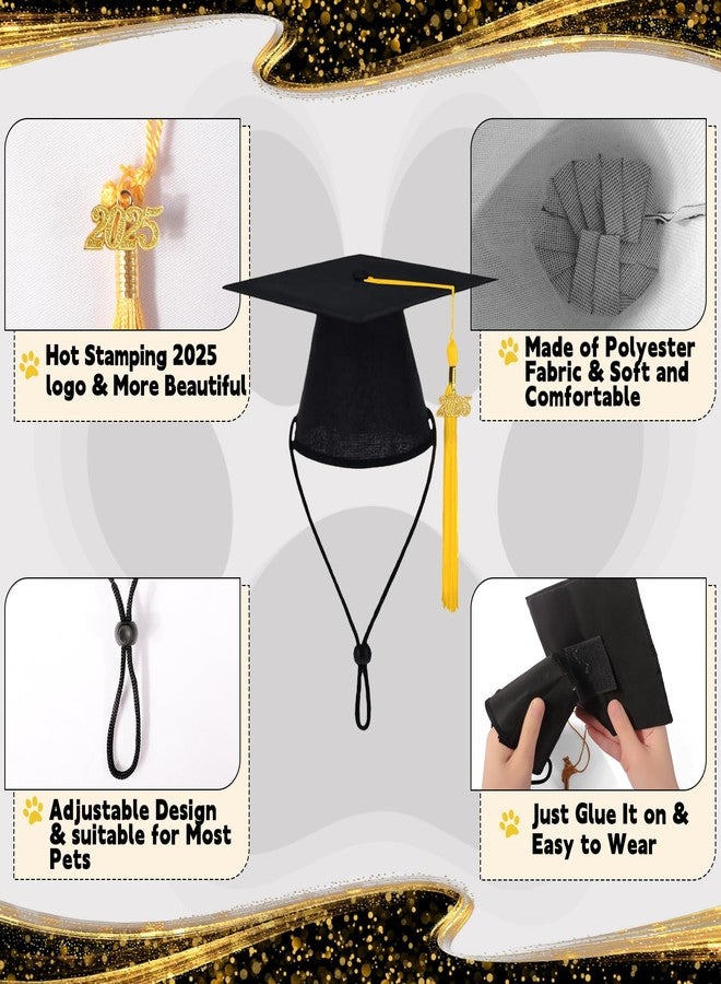 Bolake 2025 Dog Graduation Cap and Gown with 2025 Gold Tassel for Graduation Outfits Gifts Dog Graduation Bandana for Small Medium Large Dogs - Image 5